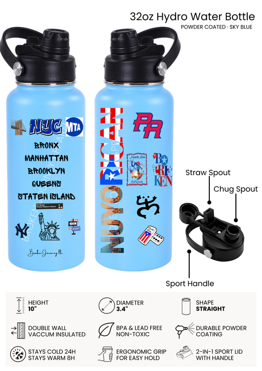 NYC × Boricua 32oz Hydro Water Bottle